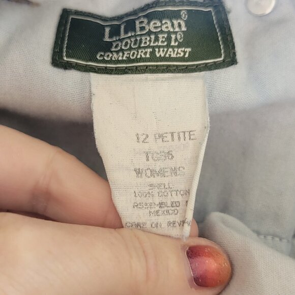 Vintage Double L.L. Bean Jean Shorts Comfort Elastic Waist High Rise Cutoff 4 - Picture 9 of 11